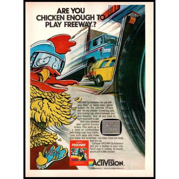 1981 Activision Freeway Retro Video Game Vintage Print Ad Gaming Wall Art Photo - Picture 1 of 1
